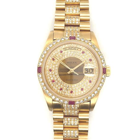 rolex day date gold dimond dail ruby|Rolex Day-Date diamond price.